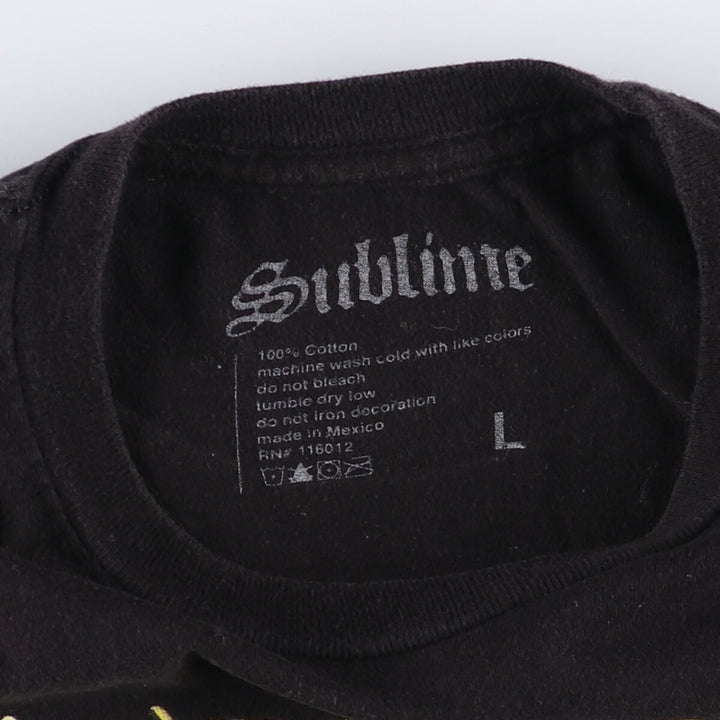 SUBLIME Band T-shirt, Men's L size cotton black type Vintage Second Hand
