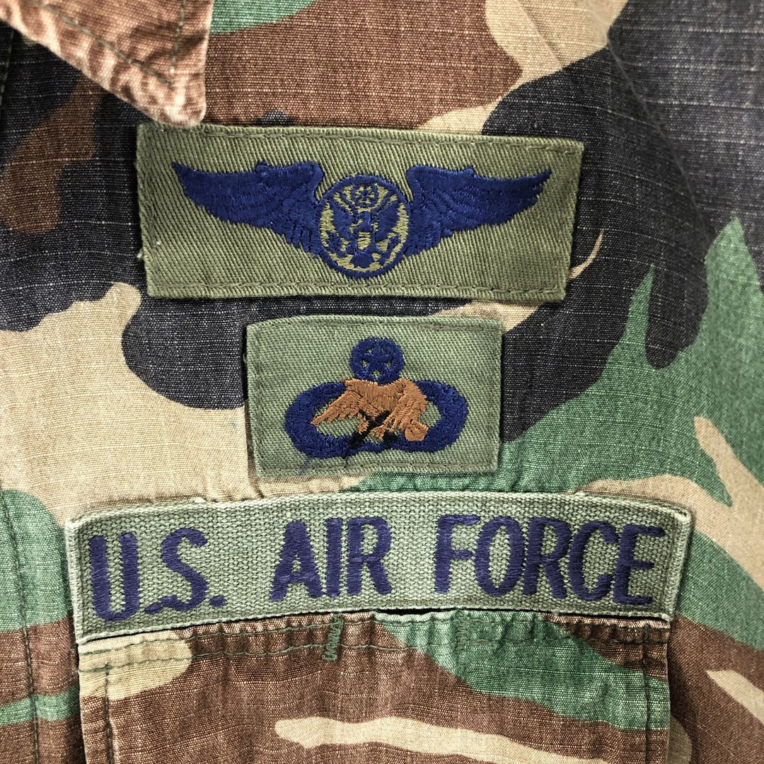 Genuine US military camouflage pattern woodland camo ripstop BDU military jacket made in USA MEDIUM-REGULAR equivalent to men's M cotton Khaki type Vintage Second Hand