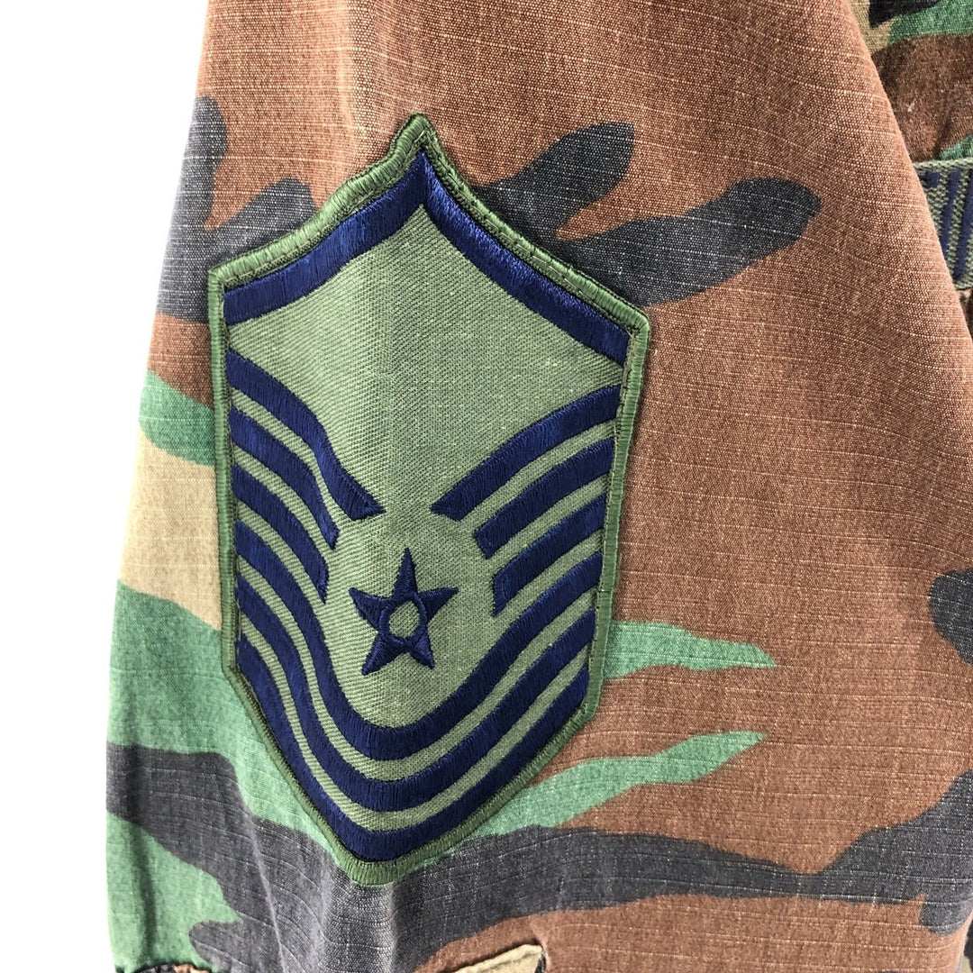 Genuine US military camouflage pattern woodland camo ripstop BDU military jacket made in USA MEDIUM-REGULAR equivalent to men's M cotton Khaki type Vintage Second Hand
