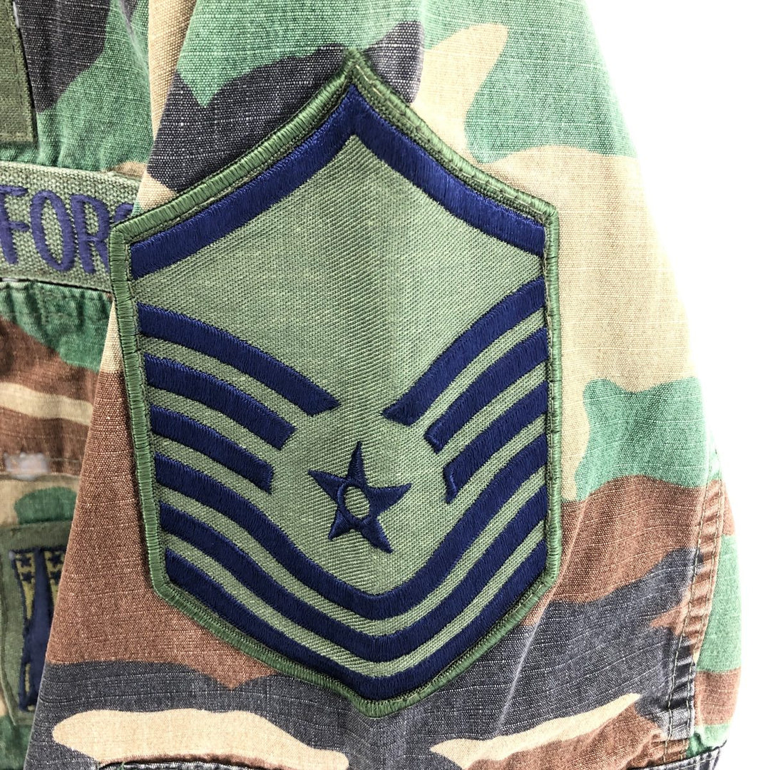 Genuine US military camouflage pattern woodland camo ripstop BDU military jacket made in USA MEDIUM-REGULAR equivalent to men's M cotton Khaki type Vintage Second Hand