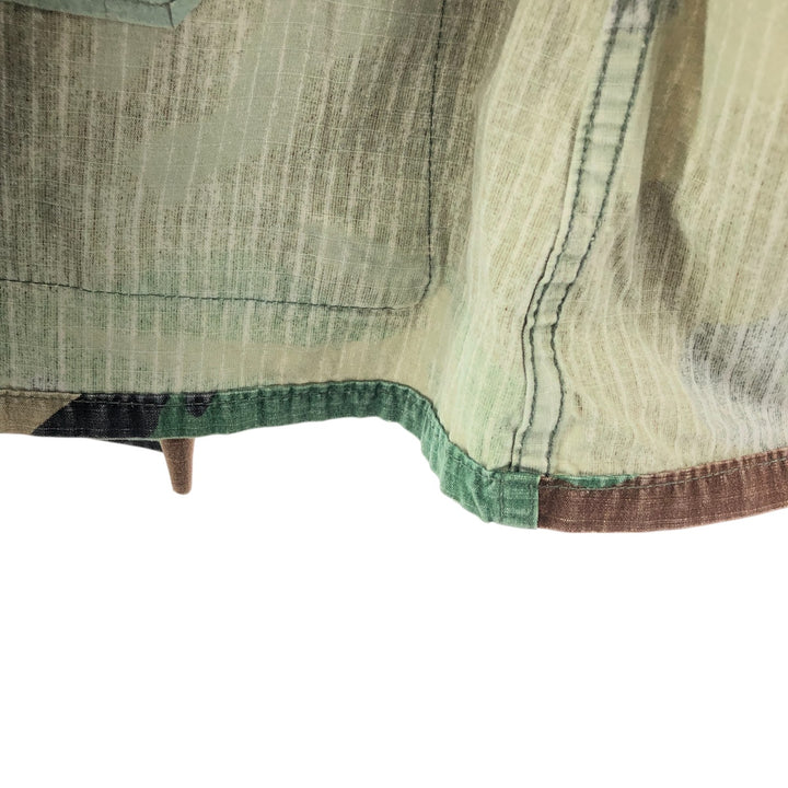 Genuine US military camouflage pattern woodland camo ripstop BDU military jacket made in USA MEDIUM-REGULAR equivalent to men's M cotton Khaki type Vintage Second Hand