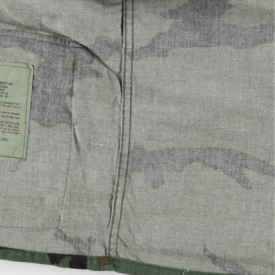 80'S US Military Genuine Camouflage Pattern Woodland Camo BDU Military Jacket Made in USA MEDIUM-REGULAR Men's M Vintage cotton Khaki type Vintage Second Hand