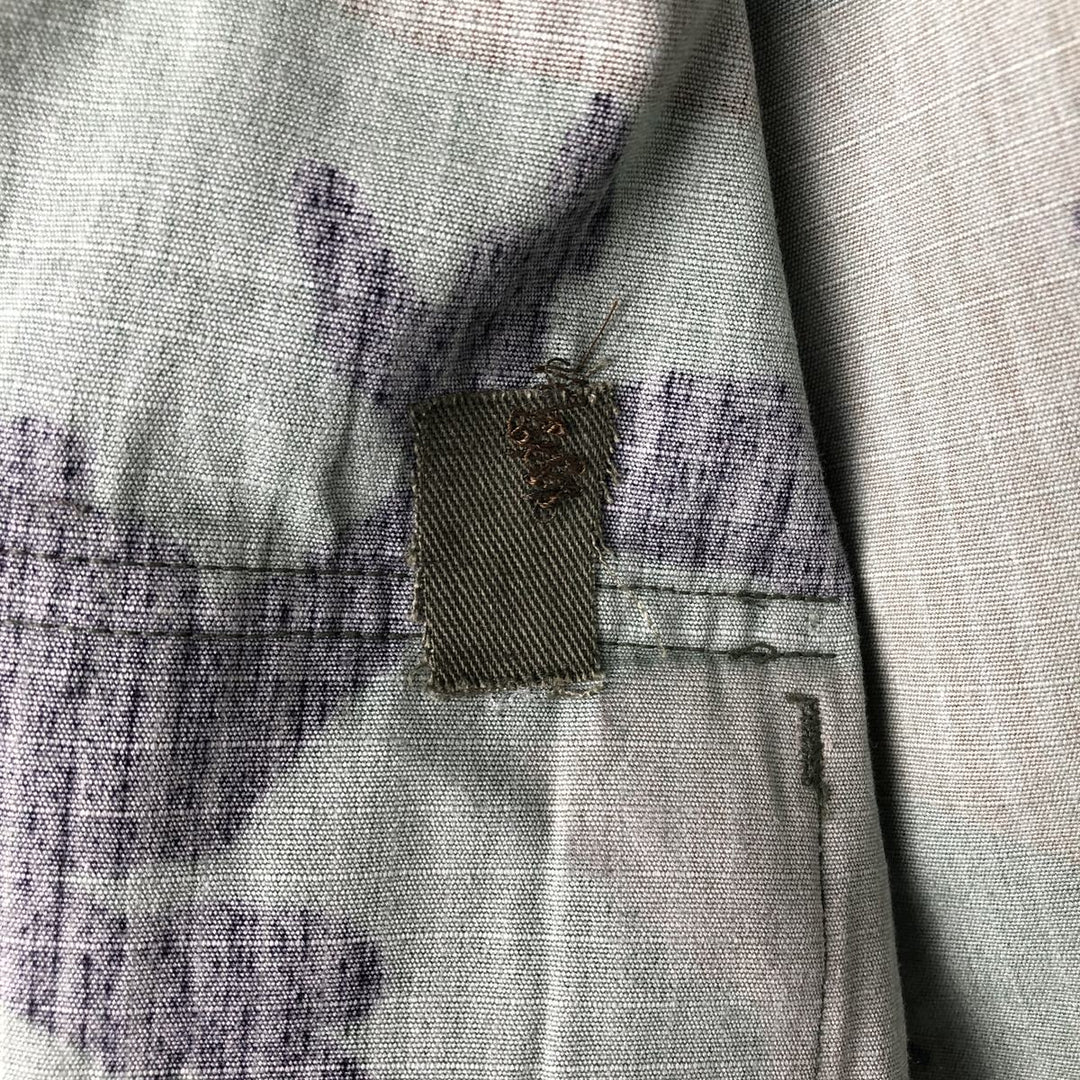 90'S US Military Camouflage Pattern Woodland Camo Ripstop BDU Military Jacket Made in USA MEDIUM-SHORT Men's M cotton Khaki type Vintage Second Hand