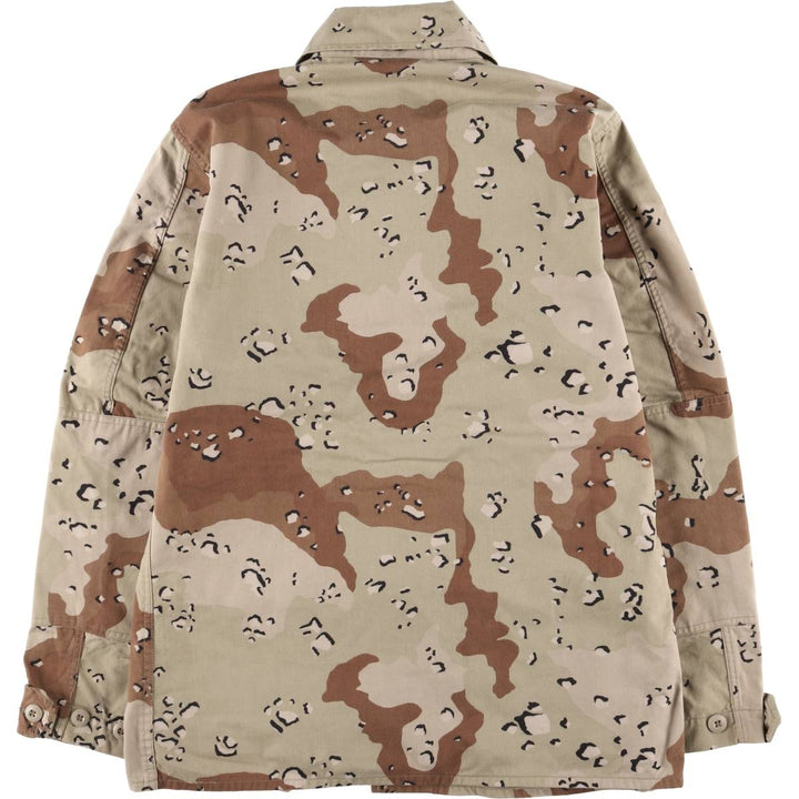 80s-90'S Genuine US Military Camouflage Pattern 6C Desert Chocolate Chip Camo BDU Military Jacket Made in USA MEDIUM-REGULAR Men's M Nylon Beige type Vintage Second Hand