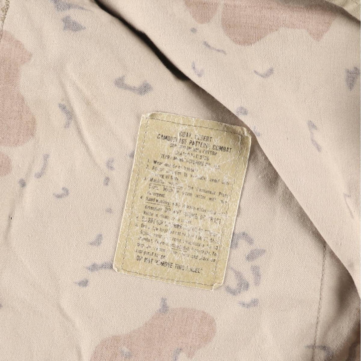 80s-90'S Genuine US Military Camouflage Pattern 6C Desert Chocolate Chip Camo BDU Military Jacket Made in USA MEDIUM-REGULAR Men's M Nylon Beige type Vintage Second Hand