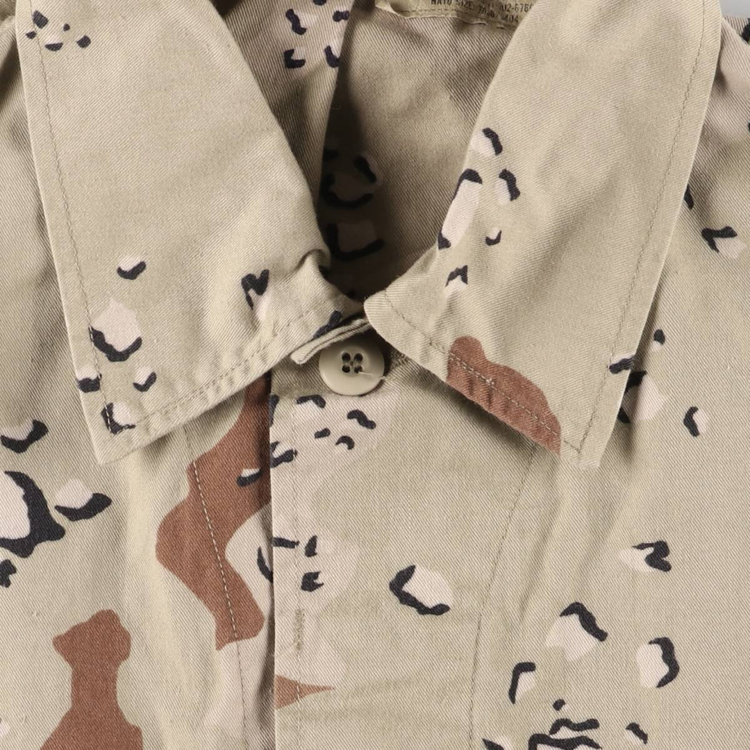 80s-90'S Genuine US Military Camouflage Pattern 6C Desert Chocolate Chip Camo BDU Military Jacket Made in USA MEDIUM-REGULAR Men's M Nylon Beige type Vintage Second Hand