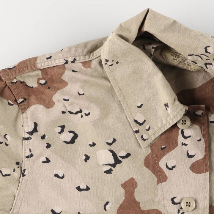 80s-90'S Genuine US Military Camouflage Pattern 6C Desert Chocolate Chip Camo BDU Military Jacket Made in USA MEDIUM-REGULAR Men's M Nylon Beige type Vintage Second Hand