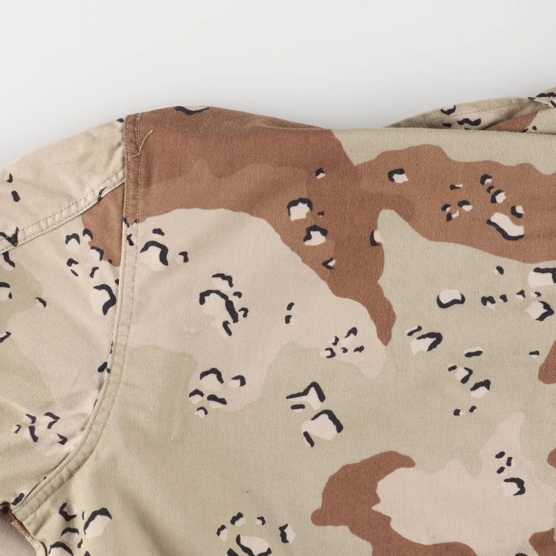 80s-90'S Genuine US Military Camouflage Pattern 6C Desert Chocolate Chip Camo BDU Military Jacket Made in USA MEDIUM-REGULAR Men's M Nylon Beige type Vintage Second Hand