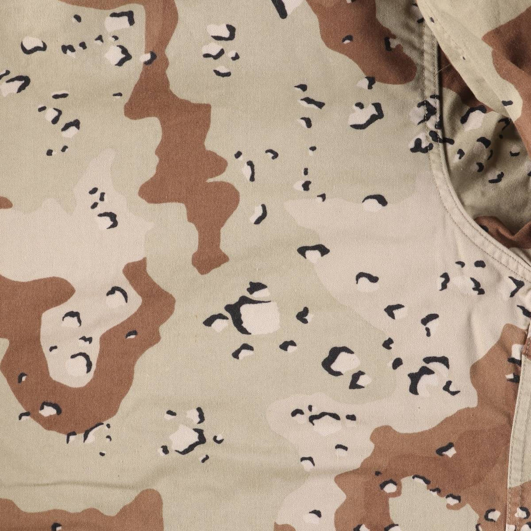 80s-90'S Genuine US Military Camouflage Pattern 6C Desert Chocolate Chip Camo BDU Military Jacket Made in USA MEDIUM-REGULAR Men's M Nylon Beige type Vintage Second Hand