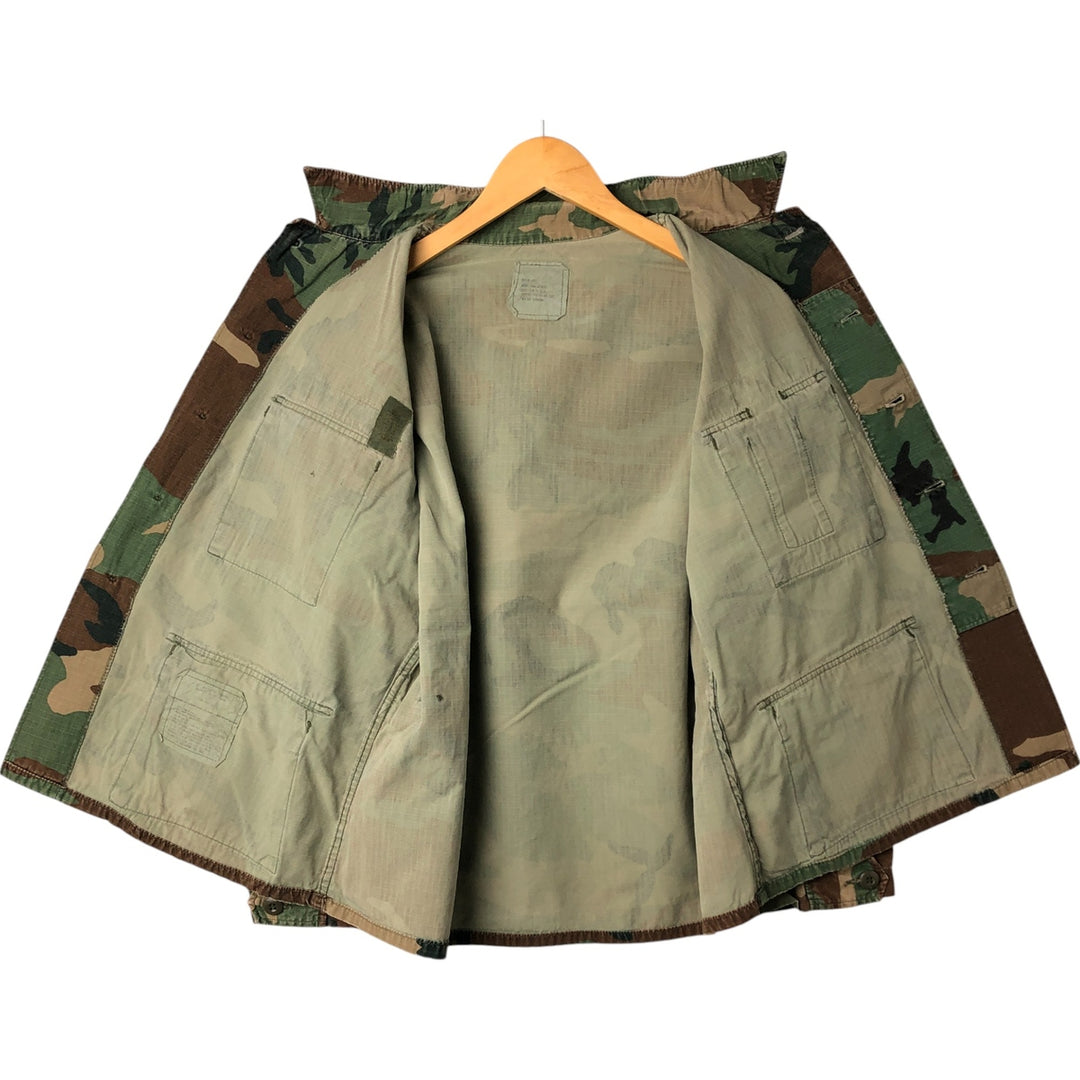 US Military Camouflage Pattern Woodland Camo Ripstop BDU Military Jacket MEDIUM-SHORT Men's M equivalent unclear Khaki type Vintage Second Hand