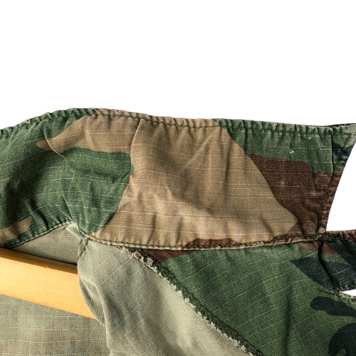 US Military Camouflage Pattern Woodland Camo Ripstop BDU Military Jacket MEDIUM-SHORT Men's M equivalent unclear Khaki type Vintage Second Hand