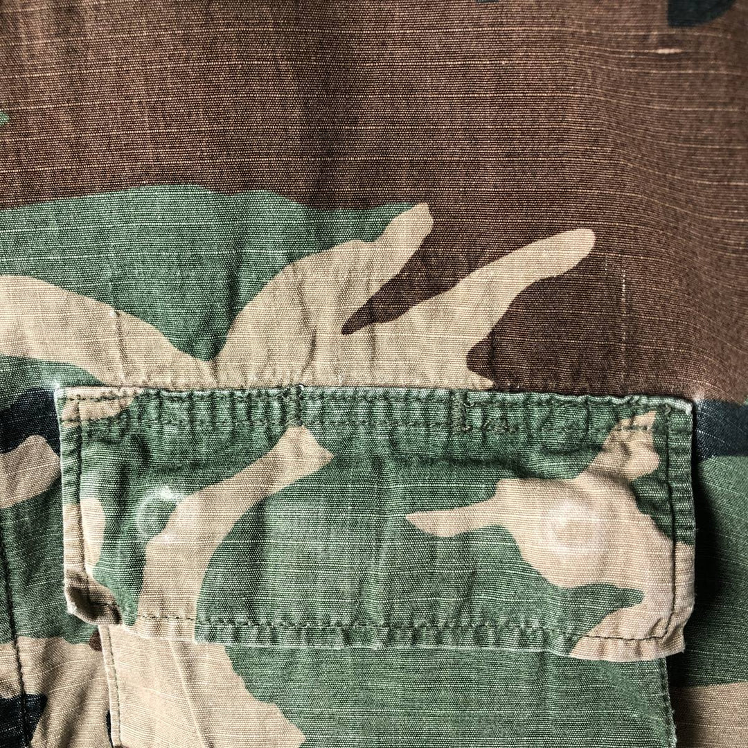 US Military Camouflage Pattern Woodland Camo Ripstop BDU Military Jacket MEDIUM-SHORT Men's M equivalent unclear Khaki type Vintage Second Hand