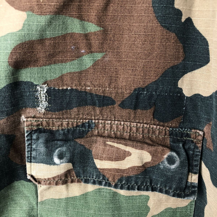 US Military Camouflage Pattern Woodland Camo Ripstop BDU Military Jacket MEDIUM-SHORT Men's M equivalent unclear Khaki type Vintage Second Hand