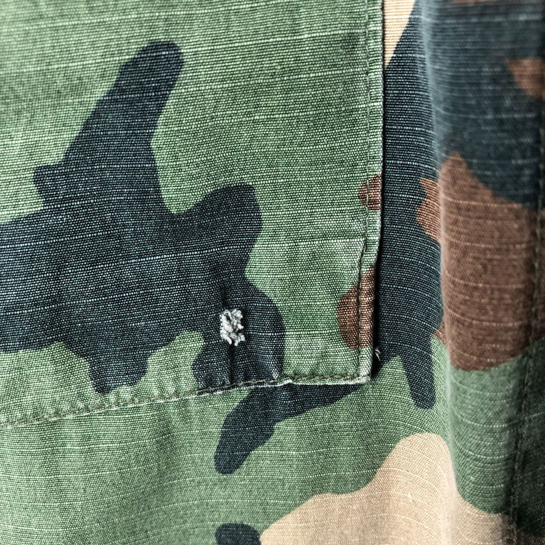 US Military Camouflage Pattern Woodland Camo Ripstop BDU Military Jacket MEDIUM-SHORT Men's M equivalent unclear Khaki type Vintage Second Hand