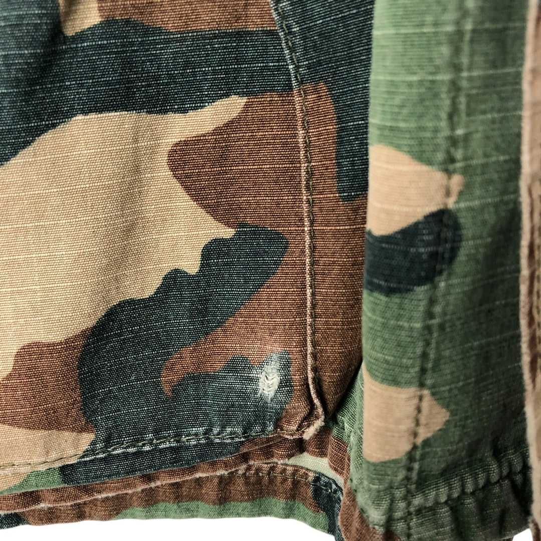 US Military Camouflage Pattern Woodland Camo Ripstop BDU Military Jacket MEDIUM-SHORT Men's M equivalent unclear Khaki type Vintage Second Hand