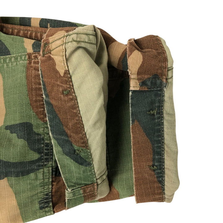 US Military Camouflage Pattern Woodland Camo Ripstop BDU Military Jacket MEDIUM-SHORT Men's M equivalent unclear Khaki type Vintage Second Hand