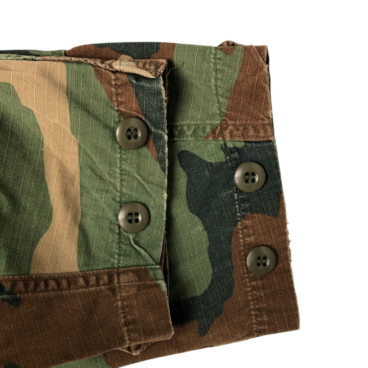 US Military Camouflage Pattern Woodland Camo Ripstop BDU Military Jacket MEDIUM-SHORT Men's M equivalent unclear Khaki type Vintage Second Hand