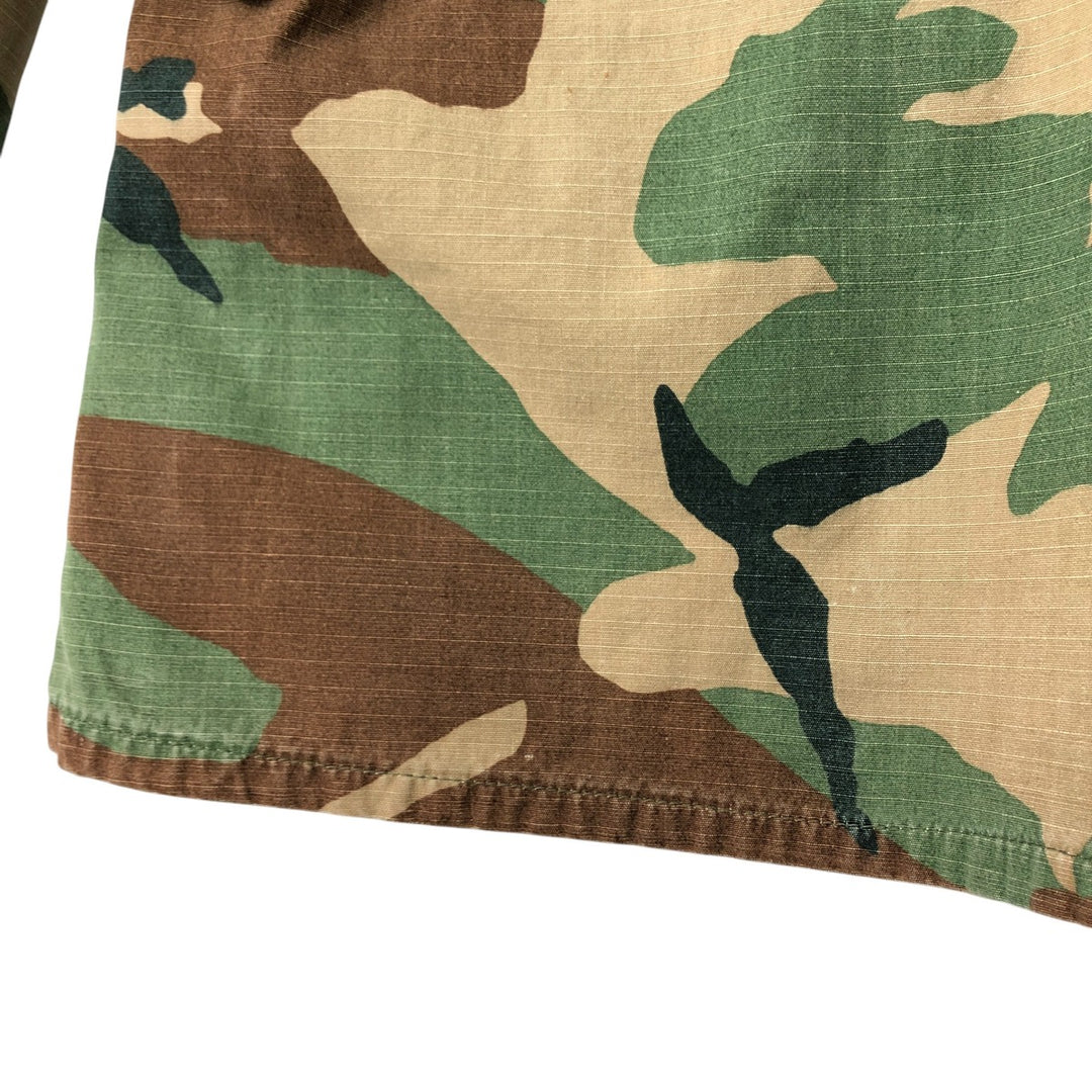US Military Camouflage Pattern Woodland Camo Ripstop BDU Military Jacket MEDIUM-SHORT Men's M equivalent unclear Khaki type Vintage Second Hand