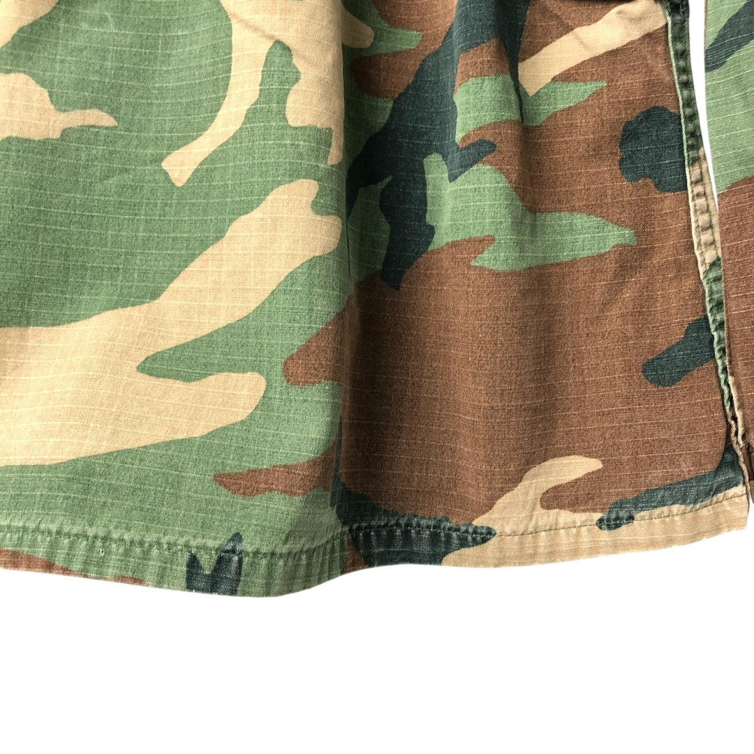US Military Camouflage Pattern Woodland Camo Ripstop BDU Military Jacket MEDIUM-SHORT Men's M equivalent unclear Khaki type Vintage Second Hand
