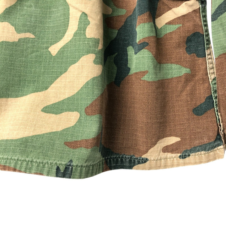 US Military Camouflage Pattern Woodland Camo Ripstop BDU Military Jacket MEDIUM-SHORT Men's M equivalent unclear Khaki type Vintage Second Hand