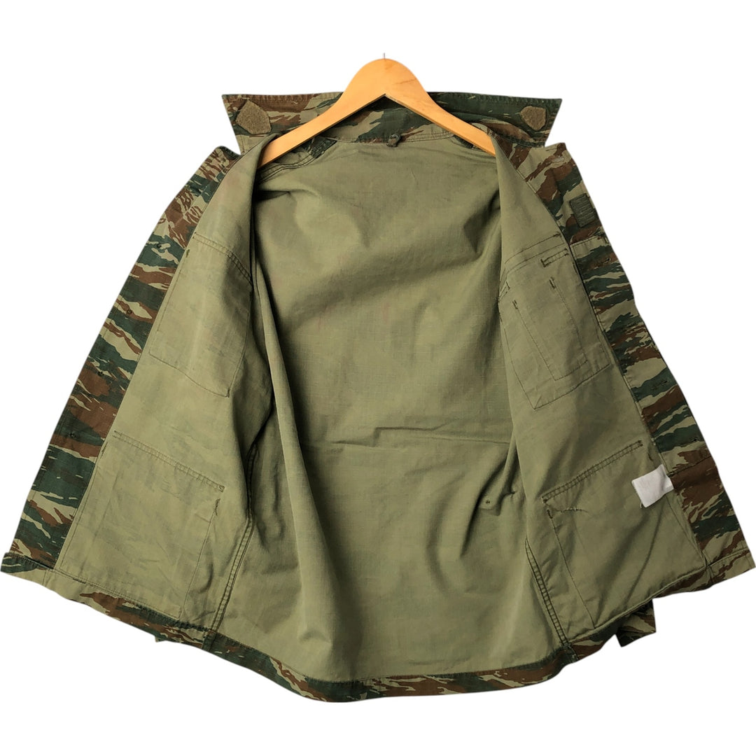 Greek Army Camouflage Pattern Lizard Camo Ripstop BDU Military Jacket Men's M polyester Khaki type Vintage Second Hand