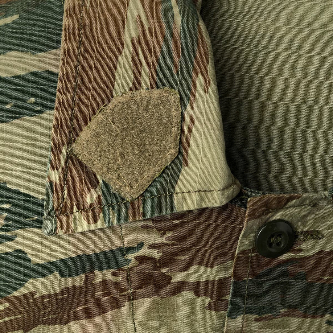 Greek Army Camouflage Pattern Lizard Camo Ripstop BDU Military Jacket Men's M polyester Khaki type Vintage Second Hand