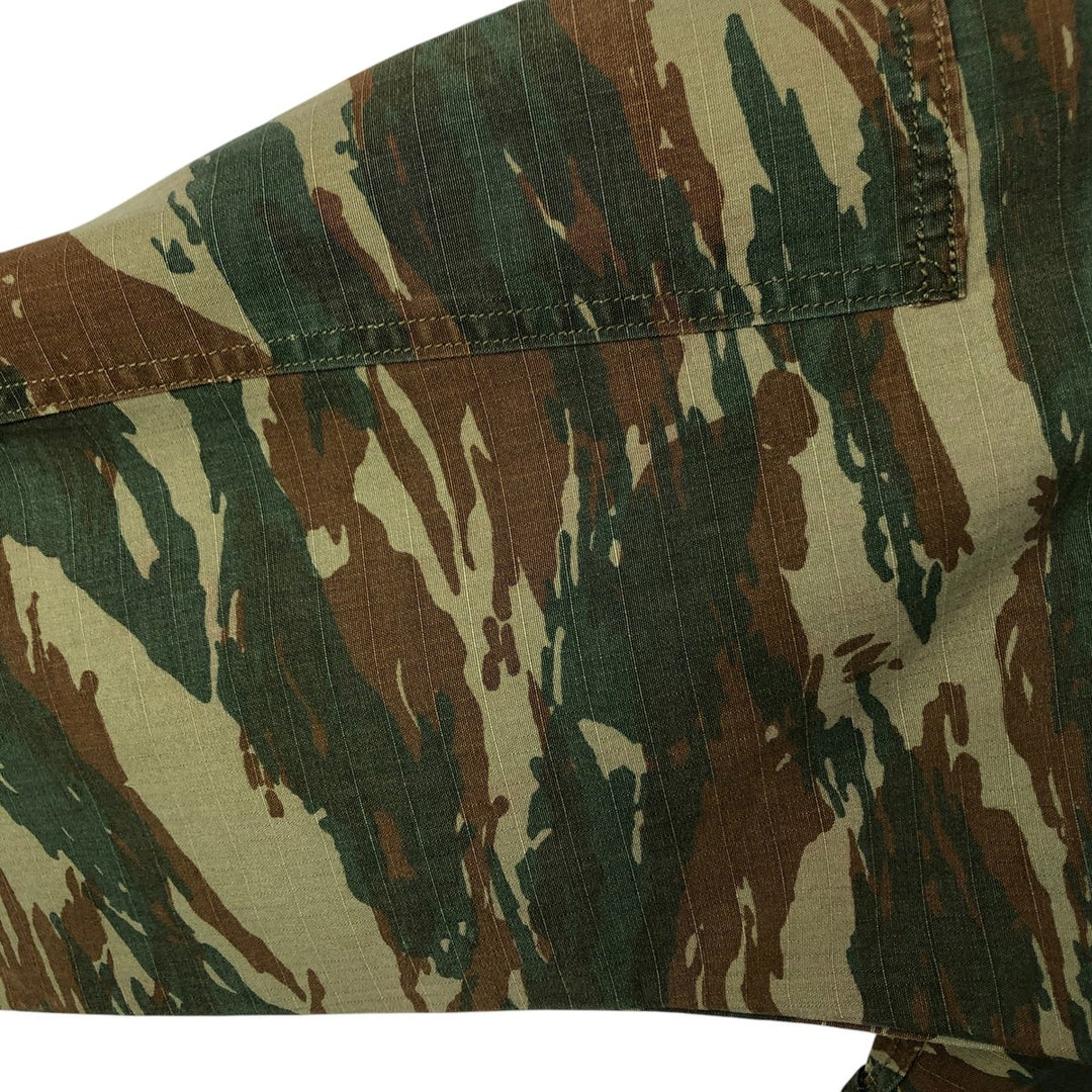 Greek Army Camouflage Pattern Lizard Camo Ripstop BDU Military Jacket Men's M polyester Khaki type Vintage Second Hand