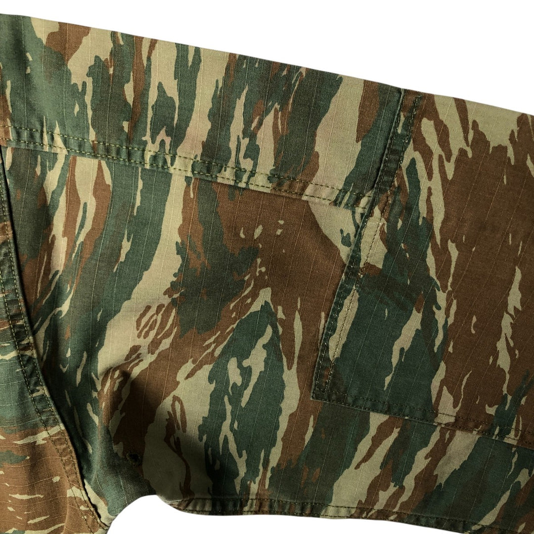 Greek Army Camouflage Pattern Lizard Camo Ripstop BDU Military Jacket Men's M polyester Khaki type Vintage Second Hand