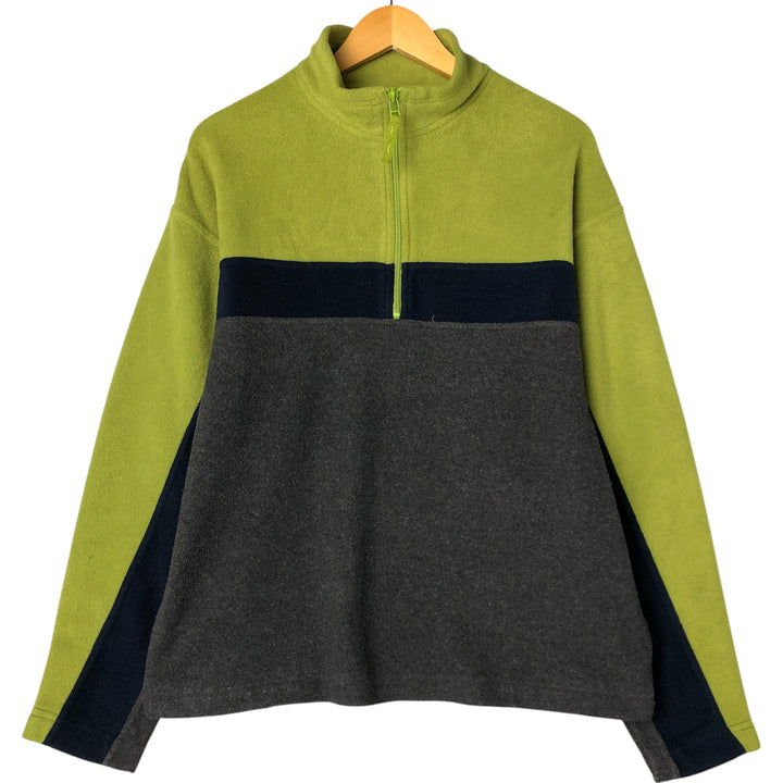 90'S GAP Vintage Half-Zip Fleece Pullover, Men's Size Medium polyester green type yellow green Vintage Second Hand