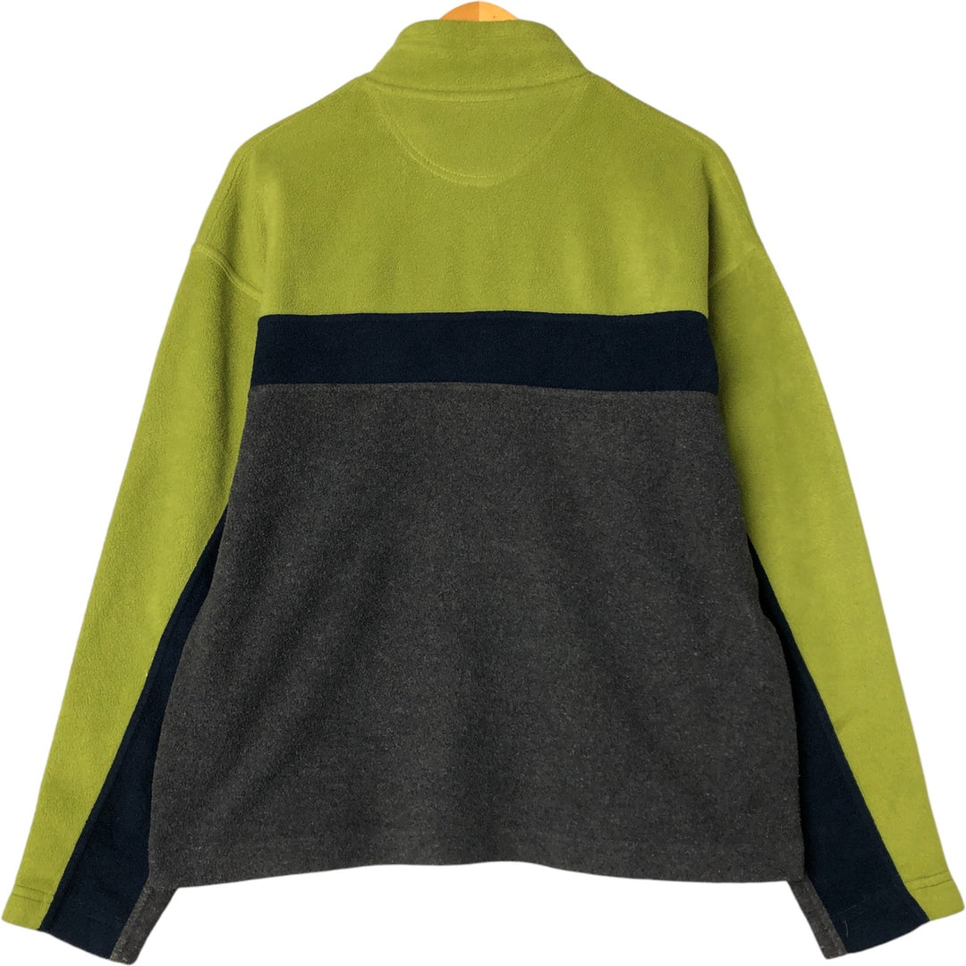 90'S GAP Vintage Half-Zip Fleece Pullover, Men's Size Medium polyester green type yellow green Vintage Second Hand