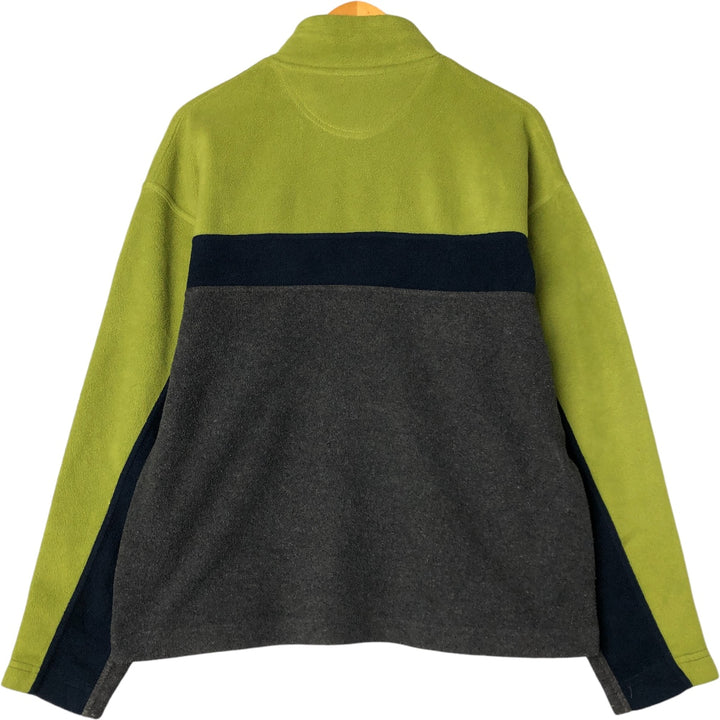 90'S GAP Vintage Half-Zip Fleece Pullover, Men's Size Medium polyester green type yellow green Vintage Second Hand