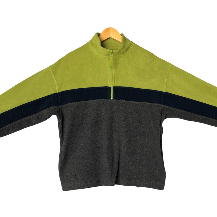 90'S GAP Vintage Half-Zip Fleece Pullover, Men's Size Medium polyester green type yellow green Vintage Second Hand