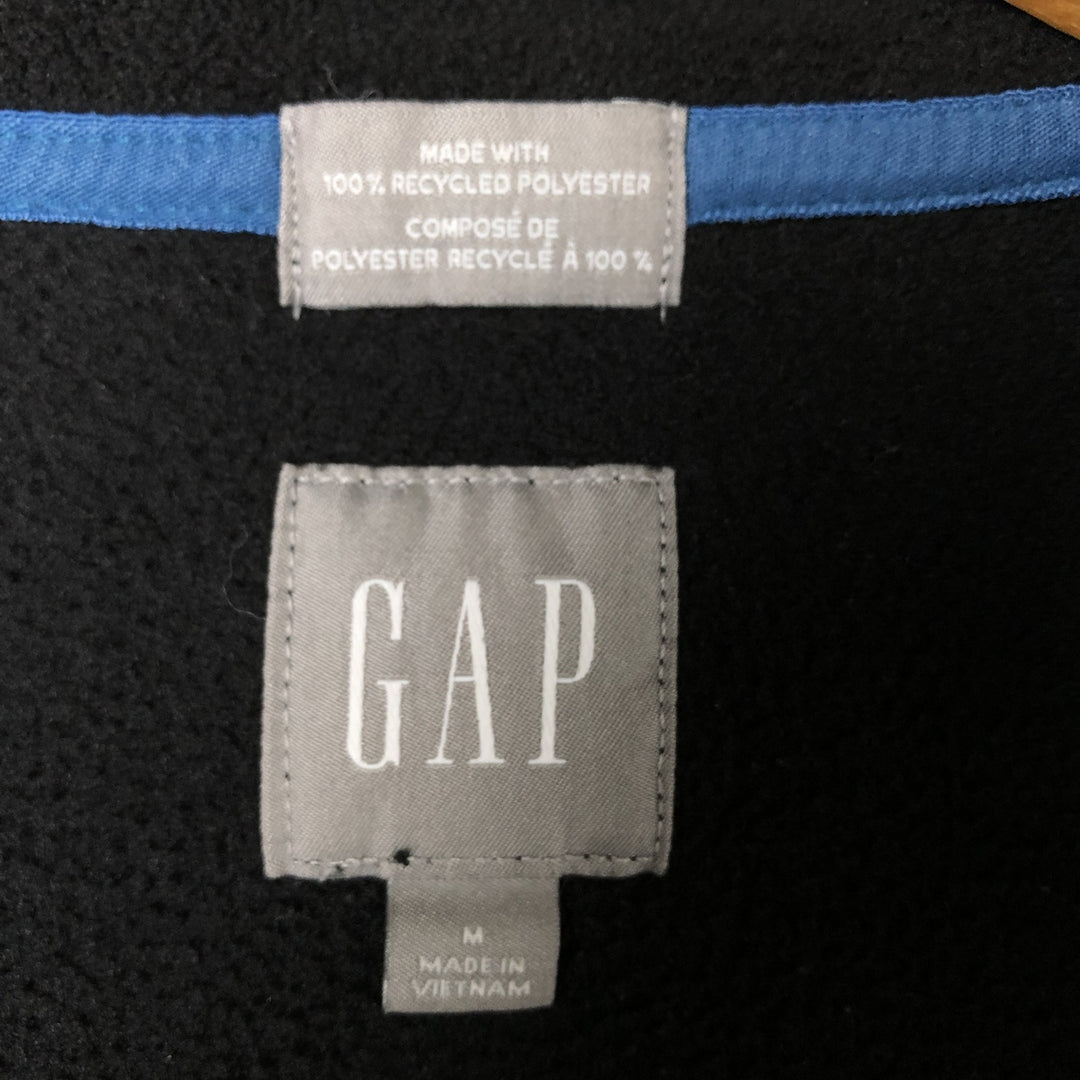 GAP Half-Zip Fleece Pullover, Men's Size M recycled polyester black type Vintage Second Hand