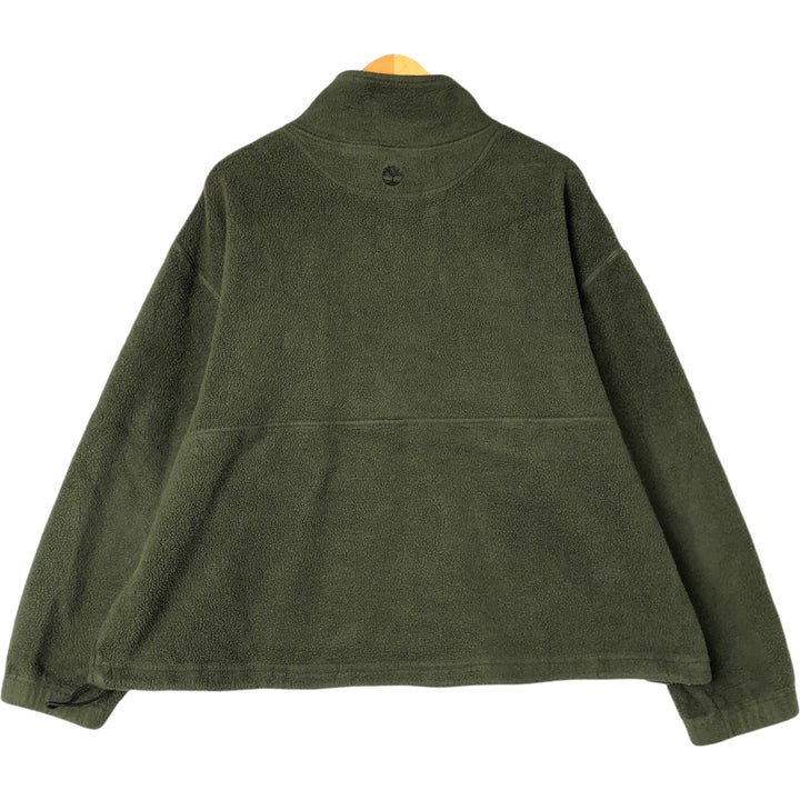 Vintage 90'S Timberland Half-Zip Fleece Pullover, Men's XL polyester Khaki type Vintage Second Hand