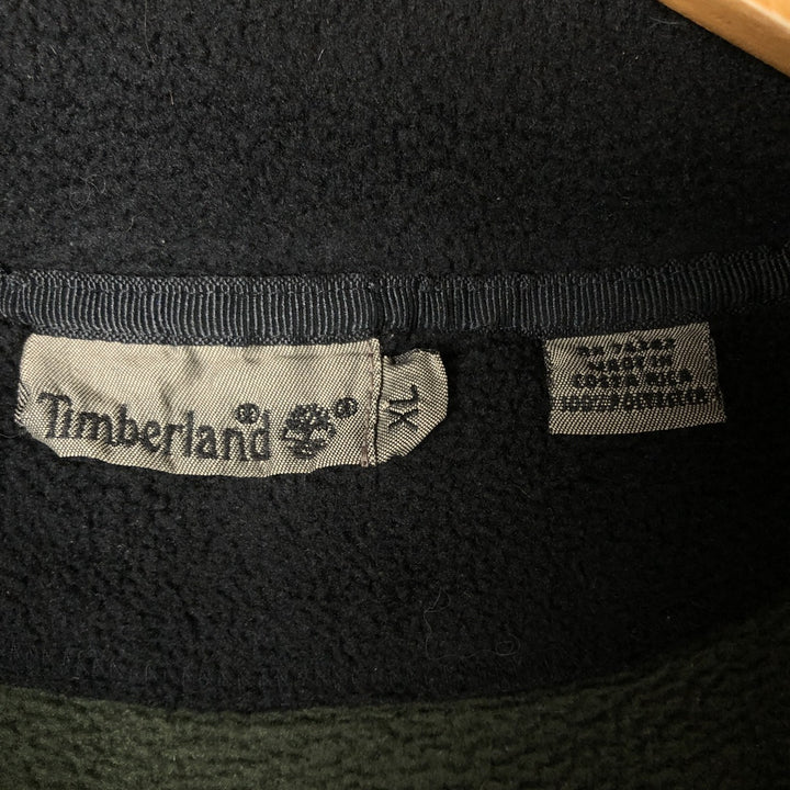 Vintage 90'S Timberland Half-Zip Fleece Pullover, Men's XL polyester Khaki type Vintage Second Hand
