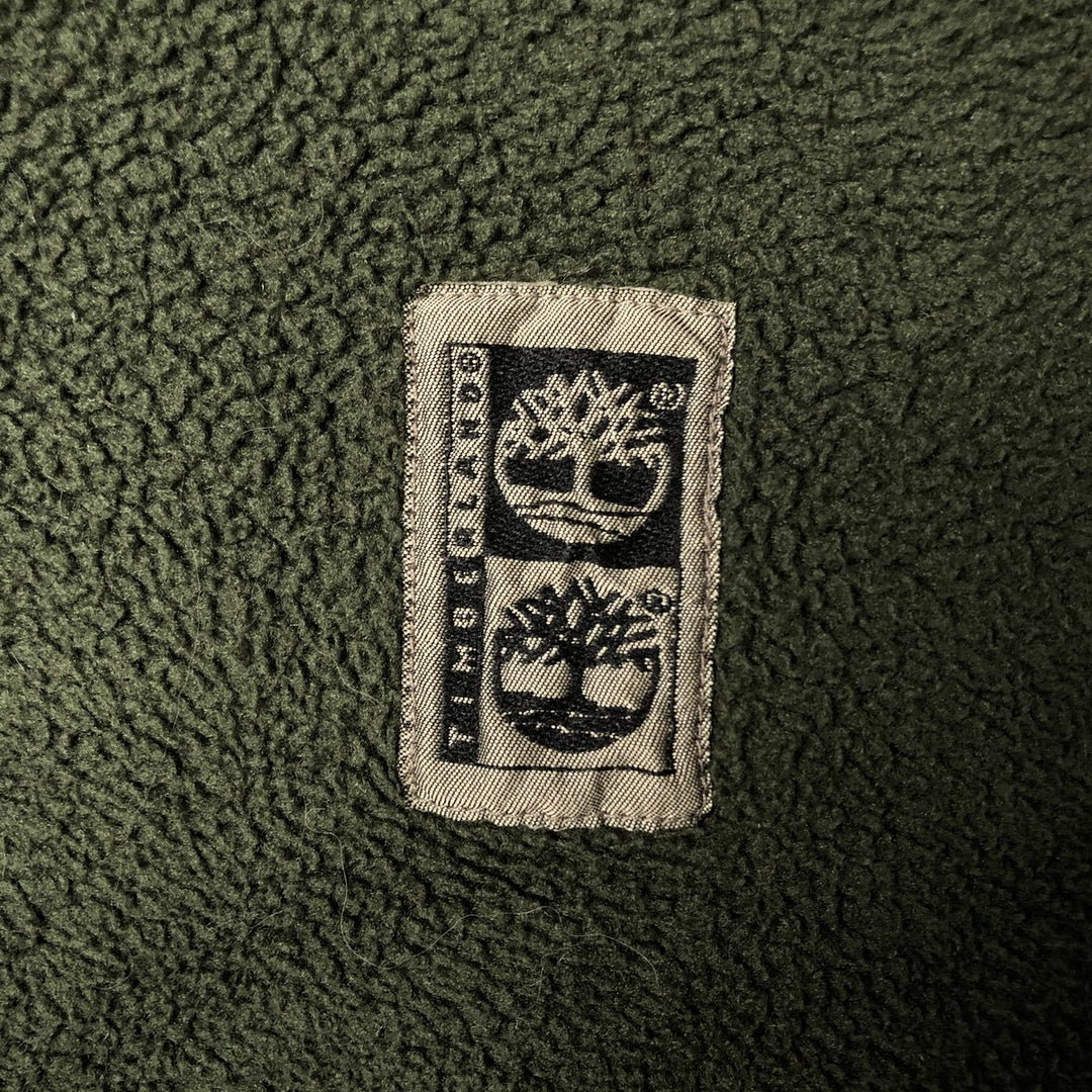 Vintage 90'S Timberland Half-Zip Fleece Pullover, Men's XL polyester Khaki type Vintage Second Hand