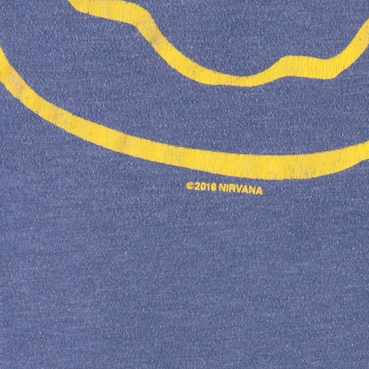 NIRVANA Nirvana Band T-shirt, Band T, Men's L size cotton blue type Vintage Second Hand