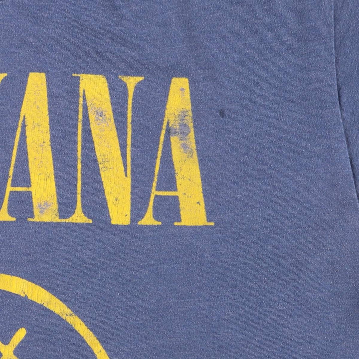 NIRVANA Nirvana Band T-shirt, Band T, Men's L size cotton blue type Vintage Second Hand