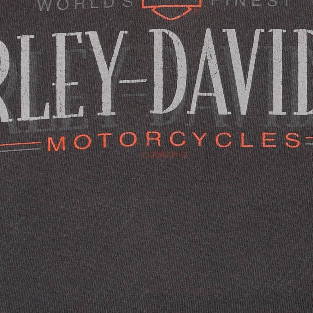 00'S Harley-Davidson Motorcycle Bike T-shirt Made in USA Men's L size cotton Charcoal Vintage Second Hand
