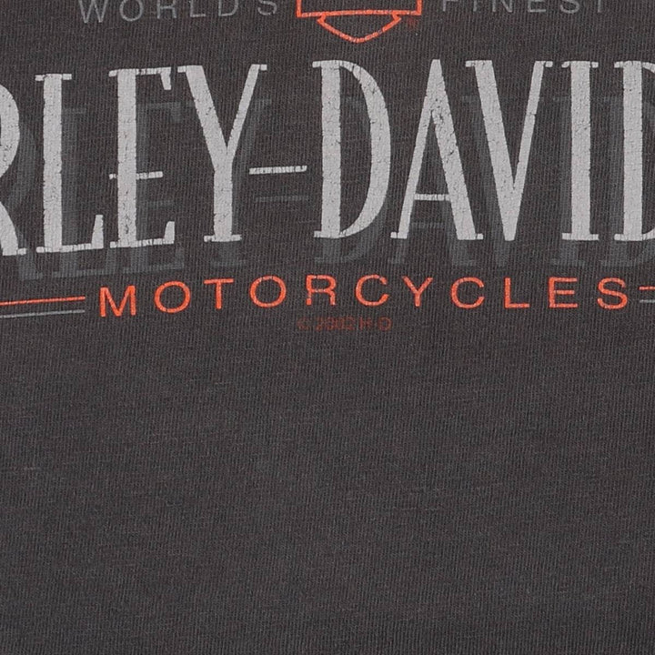 00'S Harley-Davidson Motorcycle Bike T-shirt Made in USA Men's L size cotton Charcoal Vintage Second Hand