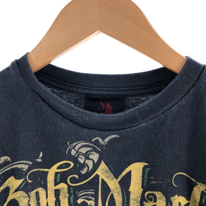 00'S Zion BOB MARLEY Band T-shirt, USA made, Men's L size cotton black type Vintage Second Hand