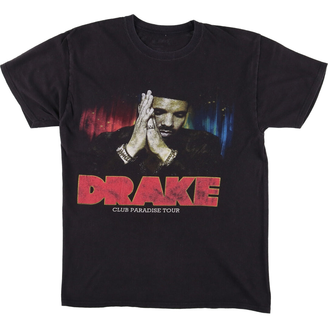 Hanes DRAKE Rap T-shirt, Men's M size cotton black type Vintage Second Hand