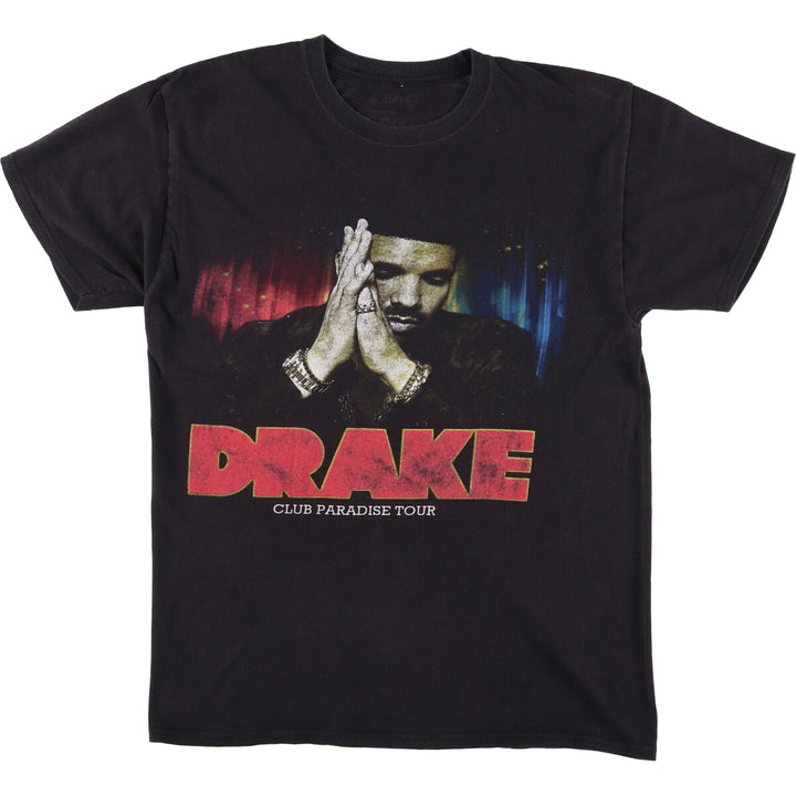 Hanes DRAKE Rap T-shirt, Men's M size cotton black type Vintage Second Hand