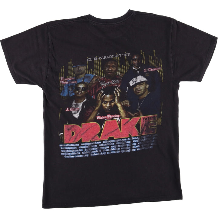 Hanes DRAKE Rap T-shirt, Men's M size cotton black type Vintage Second Hand