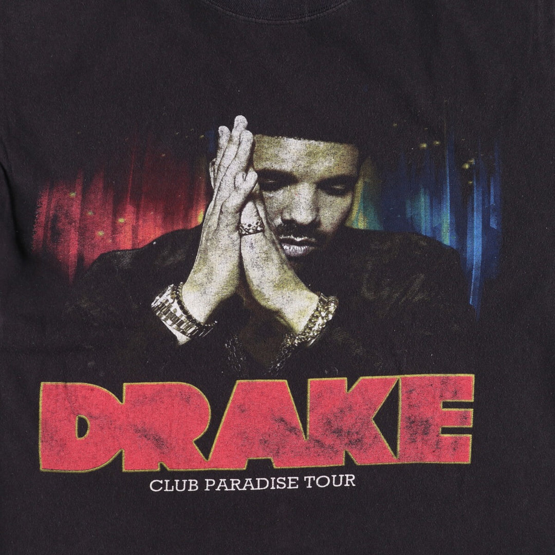 Hanes DRAKE Rap T-shirt, Men's M size cotton black type Vintage Second Hand