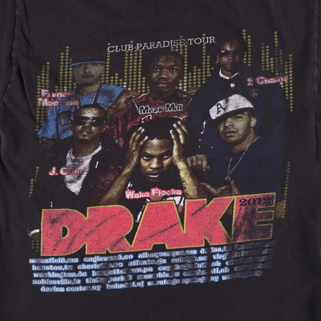 Hanes DRAKE Rap T-shirt, Men's M size cotton black type Vintage Second Hand
