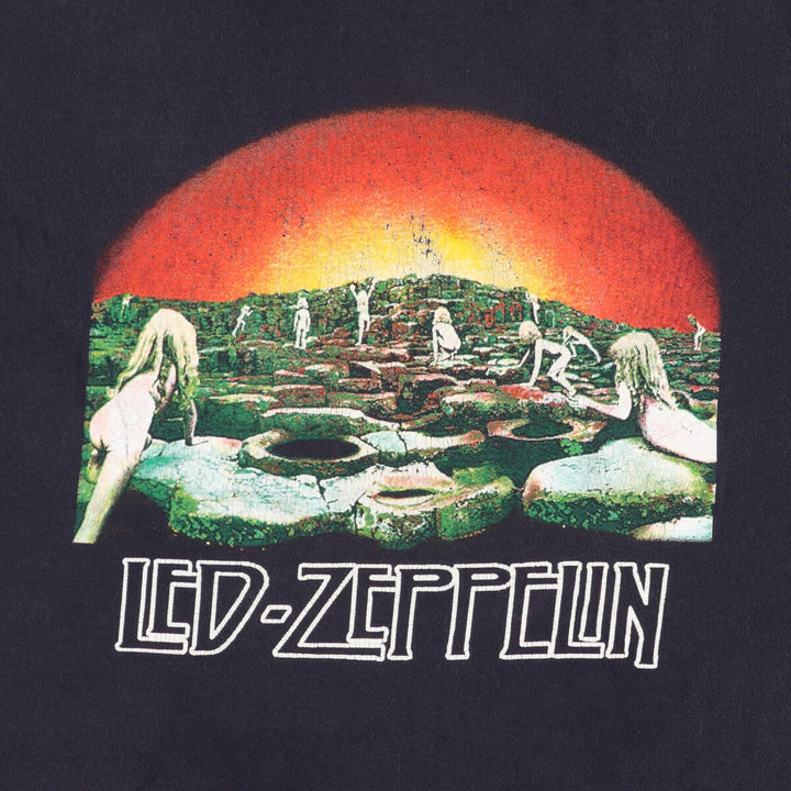 Fruit of the Loom LED ZEPPELIN Band T-shirt, Men's L size cotton black type Vintage Second Hand