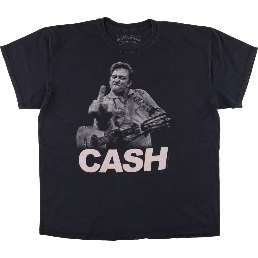 JIM MARSHALL JOHNNY CASH Johnny Cash Band T-shirt Band T Men's XL size cotton black type Vintage Second Hand