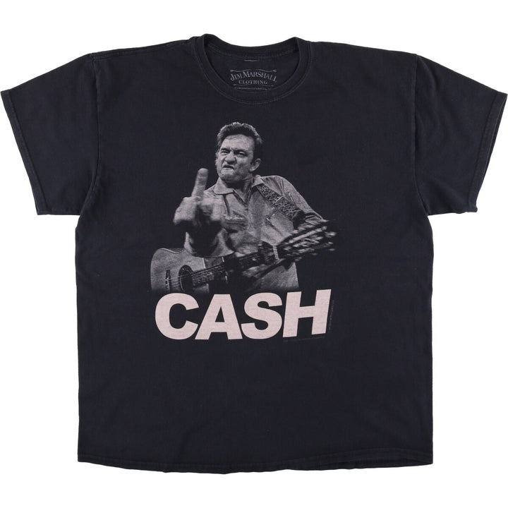 JIM MARSHALL JOHNNY CASH Johnny Cash Band T-shirt Band T Men's XL size cotton black type Vintage Second Hand