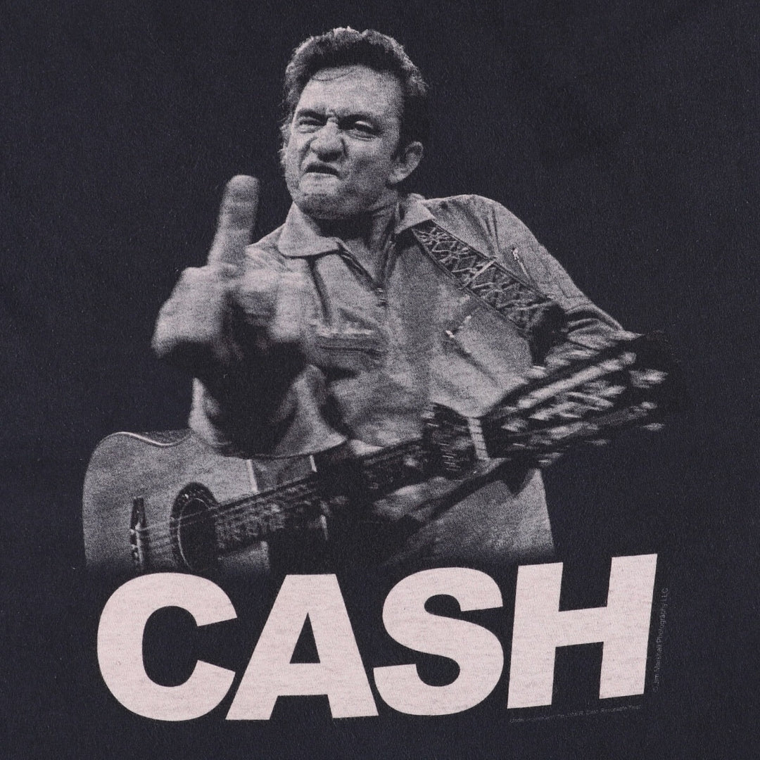JIM MARSHALL JOHNNY CASH Johnny Cash Band T-shirt Band T Men's XL size cotton black type Vintage Second Hand